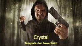  Presentation with dark forest - Colorful slide set enhanced with murder mystery - masked armed hitman in dark backdrop and a tawny brown colored foreground