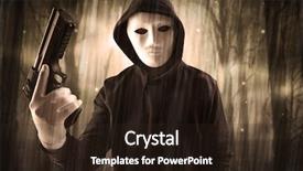  Presentation with foggy forest - Amazing presentation theme having murder mystery - masked armed hitman in dark backdrop and a wine colored foreground