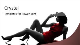  Presentation with sexy - Slides featuring murder mystery - one sexy caucasian woman holding background and a white colored foreground