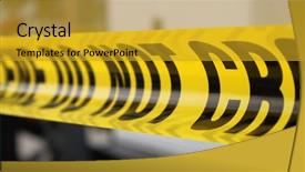  Presentation with murder - Colorful PPT layouts enhanced with murder mystery - police tape backdrop and a gold colored foreground