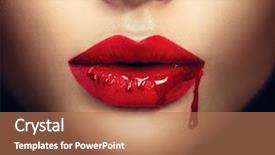  Presentation with vampire - Theme enhanced with murder mystery - sexy vampire woman lips background and a coral colored foreground