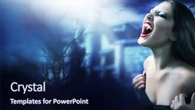  Presentation with vampire - Amazing presentation design having murder mystery - vampire woman halloween art design backdrop and a navy blue colored foreground