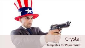  Presentation with gun american flag - Amazing presentation design having murder usa - man with gun and american backdrop and a lemonade colored foreground