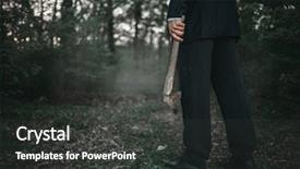  Presentation with murderer - Presentation design consisting of murderer with an axe serial background and a dark gray colored foreground