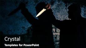  Presentation with murderer - Theme featuring murderer-with-big-knife background and a black colored foreground