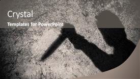  Presentation with murderer - Theme featuring murderer-with-big-knife background and a gray colored foreground