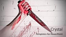  Presentation with murderer - Cool new PPT layouts with murderer with blood spatter backdrop and a soft green colored foreground