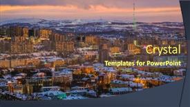  Presentation with russia city - Slide deck with murmansk-russia-january-5-2020 background and a tawny brown colored foreground