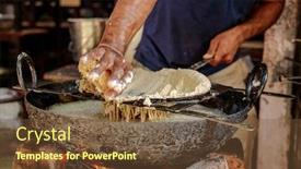  Presentation with rajasthan food - Cool new slides with murukku-indian-street-food-rajasthan backdrop and a tawny brown colored foreground