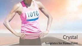  Presentation with chest - Colorful PPT layouts enhanced with muscle car - portrait of sportswoman chest is backdrop and a  colored foreground