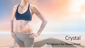  Presentation with landscape - PPT layouts enhanced with muscle car - portrait of sportswoman is posing background and a  colored foreground