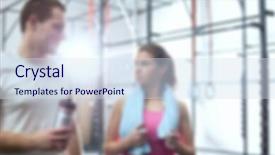  Presentation with lifestyle - Theme enhanced with muscle excercise - excercising fitness lifestyle blurred background background and a  colored foreground