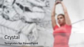  Presentation with lifestyle - Colorful slide deck enhanced with muscle excercise - excercising fitness lifestyle blurred background backdrop and a  colored foreground