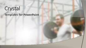  Presentation with lifestyle - Beautiful PPT theme featuring muscle excercise - excercising fitness lifestyle blurred background backdrop and a  colored foreground