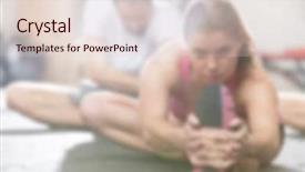  Presentation with sophisticated lifestyle - Colorful slide deck enhanced with muscle excercise - excercising fitness lifestyle blurred background backdrop and a  colored foreground