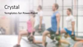  Presentation with lifestyle - Amazing slide deck having muscle excercise - excercising fitness lifestyle blurred background backdrop and a  colored foreground
