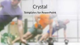  Presentation with lifestyle - Beautiful theme featuring muscle excercise - excercising fitness lifestyle blurred background backdrop and a  colored foreground