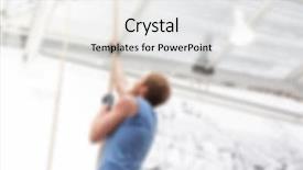  Presentation with sophisticated lifestyle - Colorful slide deck enhanced with muscle excercise - excercising fitness lifestyle blurred background backdrop and a  colored foreground