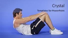  Presentation with muscle - Presentation design having muscle excercise - man excercising background and a  colored foreground