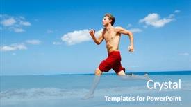  Presentation with hawaii - Presentation theme consisting of muscle excercise - physically fit man running background and a  colored foreground