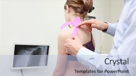  Presentation with musculoskeletal - Slides featuring musculoskeletal - specialist performing kinesio taping application background and a light blue colored foreground