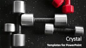  Presentation with mass - Slide deck having muscle mass - different dumbbells on floor background and a dark gray colored foreground