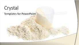  Presentation with mass - Colorful slide deck enhanced with muscle mass - measuring scoop with protein powder backdrop and a  colored foreground