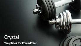  Presentation with muscle - Slide set having muscle mass - metal dumbbell and weights background and a dark gray colored foreground