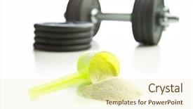  Presentation with whey protein - Beautiful slide set featuring muscle mass - whey protein powder isolated backdrop and a soft green colored foreground