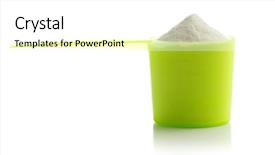  Presentation with whey protein - Presentation design having muscle mass - whey protein powder isolated background and a  colored foreground