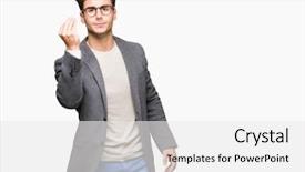  Presentation with young man wearing a hat - PPT layouts enhanced with muscle movement - young business man wearing glasses background and a white colored foreground