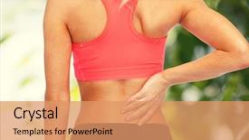  Presentation with fitness - Slide deck with muscle pain - fitness healthcare and medicine concept background and a coral colored foreground