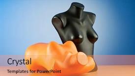  Presentation with hiduism clothing - Beautiful PPT layouts featuring muscle physiology - clothing mannequins isolated on white backdrop and a  colored foreground