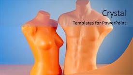  Presentation with hiduism clothing - Cool new slides with muscle physiology - clothing mannequins isolated on white backdrop and a teal colored foreground