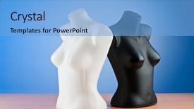  Presentation with physiology - PPT layouts featuring muscle physiology - clothing mannequins isolated on white background and a  colored foreground