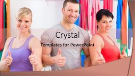  Presentation with physical exercises - Theme with muscle success medical treatment - patients at the physiotherapy background and a  colored foreground
