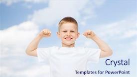  Presentation with sky blue - Slides featuring muscle templates - advertising ecology people and childhood background and a  colored foreground