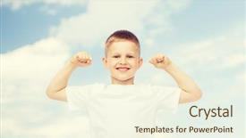  Presentation with advertising - Theme with muscle templates - advertising ecology people and childhood background and a  colored foreground