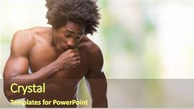  Presentation with afro - Beautiful slide deck featuring muscle tissue - afro american shirtless man showing backdrop and a  colored foreground