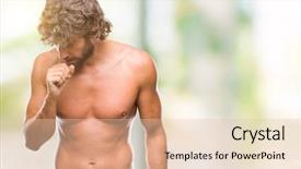  Presentation with sexy - Theme having muscle tissue - handsome hispanic model man sexy background and a  colored foreground