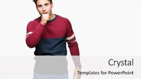  Presentation with medical mhealth healthcare concept - Slide deck featuring muscle tissue - young handsome man over isolated background and a  colored foreground