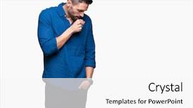  Presentation with healthcare - Amazing PPT theme having muscle tissue - young handsome man over isolated backdrop and a  colored foreground