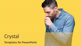  Presentation with isolated paw prints over white - Theme having muscle tissue - young handsome man over isolated background and a  colored foreground