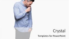  Presentation with healthcare - Cool new theme with muscle tissue - young handsome man over isolated backdrop and a  colored foreground