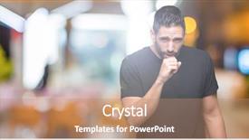  Presentation with tissue - PPT theme consisting of muscle tissue - young handsome man over isolated background and a coral colored foreground