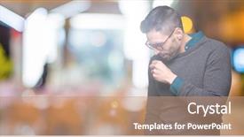  Presentation with young man wearing a hat - Slides enhanced with muscle tissue - young handsome man wearing glasses background and a  colored foreground