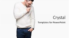  Presentation with elegant man in glasses optics - PPT layouts consisting of muscle tissue - young handsome man wearing glasses background and a  colored foreground