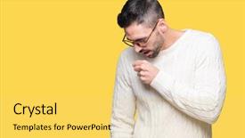  Presentation with glasses - Theme featuring muscle tissue - young handsome man wearing glasses background and a  colored foreground