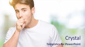  Presentation with healthcare - Audience pleasing slide set consisting of muscle tissue - young handsome man wearing white backdrop and a  colored foreground