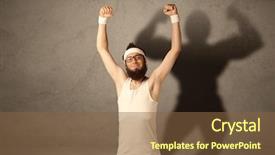  Presentation with funny retirement - Audience pleasing PPT theme consisting of muscle weakness - funny young guy posing backdrop and a tawny brown colored foreground